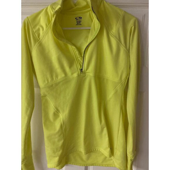 Champion XS Neon Yellow Duo Dry 1/4 Zip Pullover Athletic Running Jacket - Picture 7 of 16